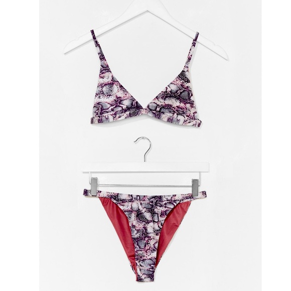 Nasty Gal Other - NWT!  Snake Print Triangle Bikini Set